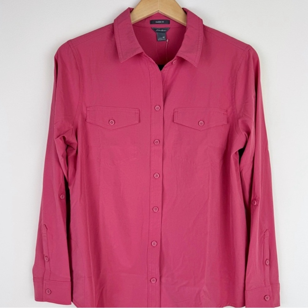 NWT Eddie Bauer Women's Departure Stretch Moisture Wicking Long Sleeve Shirt L